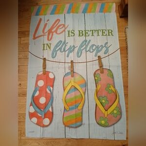 Life is Better in Flip Flops Yard Flag by Janet White 39" x 27"